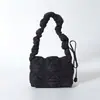 Bolso de Nube Plisado Estilo Coreano, Bolso Cuadrado Pequeño con Solapa Estilo Callejero, Bolso de Chaqueta de Algodón Relleno, Bolso Cruzado de Hombro Burbuja, Versátil y Ligero