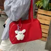 Bolsa de ombro feminina vermelha de grande capacidade, nova bolsa tote casual de outono 2026, bolsa para noiva e madrinhas de casamento, bolsa de casamento