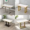 Mesa de Jantar e Cadeiras em Pedra Sinterizada com Borda Envolvente para Catering Comercial, Mesa Combinada para Restaurante, Loja de Macarrão, Churrascaria, Lanchonete