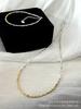 S925 prata esterlina ouro e prata costura contraste cor quebrada pulseira de prata colar vento frio ultra fina onda clavícula cadeia