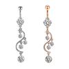 Europa e Estados Unidos novo piercing de umbigo 4 Zircônia Diamante botão de umbigo anel de umbigo zircônia prego de umbigo joias para piercing fabricantes em estoque
