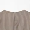 Vestido de Verano Transfronterizo Europeo y Americano de Cuello Profundo Estilo Retro Francés Ajustado Nuevo Rayado Sexy