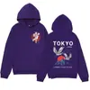 Sudadera con Capucha de Diseño de Marca de Moda Elemento Japonés Estampado de Grulla Simple y Versátil