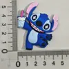 Parche Suave de PVC de Stitch Lindo de Dibujos Animados Caja de Almacenamiento para Zapatos Croc Imán para Refrigerador Funda para Teléfono Móvil Accesorios de Joyería