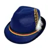 Fabricante Directo Gris Alemán Fieltro Sombrero de Jazz Oktoberfest Fieltro No Tejido Sombrero de Plumas Sombrero de Escenario