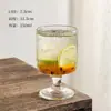 Copo de vidro listrado estilo Ins perna curta alto (alto valor estético) copo de vinho doméstico copo de suco copo de bebida copo de bebida destilada estrangeira copo de sorvete