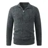 Suéter de punto para hombre con media cremallera, otoño e invierno, engrosado para mayor calidez, corte holgado, talla grande, capa base de punto, estilo transfronterizo, nueva colección de invierno 2026
