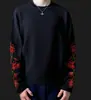 Camiseta de Manga Larga Floral Bordada Nueva de Primavera Estilo Oscuro Europeo y Americano Y2K Unisex Holgada Cuello Redondo