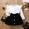 Ropa infantil al por mayor transfronteriza para niñas, conjunto de falda larga con lazo de nuevo estilo para bebé niña