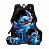 Nueva Mochila Escolar Estampada con Dibujos de Animales de Tres Piezas de Amazon, Bolso de Hombro, Estuche para Lápices, Bolsa para Comida, Bolso de Hombro Hecho a Pedido