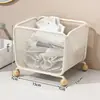 Caja de almacenamiento para toallas faciales de desecho para baño, almacenamiento reutilizable para toallas faciales, cesta de drenaje, estante de almacenamiento para encimera