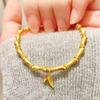 Pulsera Zhoujia chapada en oro de arena 999 antiguo, festival de bambú, dos mundos felices, festival de moda para mujer, pulsera de gran altura, joyería