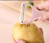 Cuchillo Pelador de Acero Inoxidable para Uso Doméstico, Pelador de Patatas, Pelador de Manzanas y Melones, Cuchillo Pelador Multifuncional de Frutas para Cocina