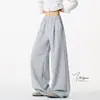 Pantalones de chándal anchos con estampado de cruz estilo americano para hombre, pantalones largos casuales deportivos holgados vintage de otoño para niños