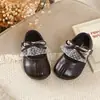 Colección Otoño 2026: Zapatos de Princesa con Lazo de Moda para Bebés Niñas, Zapatos de Cuero Suave Estilo Coreano de Princesa, Zapatos de Cuero con Encaje para Niños
