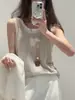 Nuevo Conjunto de Dos Piezas de Verano 26: Chaleco de Punto para Mujer, Mezcla de Lino y Seda, Diseñado para Usar en Capas y Crear un Look Adelgazante