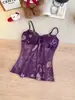 6201 # Top sin mangas de malla estampada estilo exótico para mujer, entallado a la cintura estilo vintage con copas en el busto y hermoso diseño en la espalda