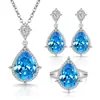 Venta Caliente Transfronteriza Europea y Americana Temperamento Piedra Preciosa Falsa Natural Conjunto de Piedras Preciosas de Colores Anillo Collar Pendientes de Tacto de Alta Calidad Joyería para Mujer