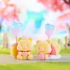 Nueva caja ciega de oso roncando flocado tide play creativa adorable adornos de escritorio regalo decorativo para niñas venta al por mayor