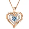 Exportación Transfronteriza Europea y Americana Collar de Plata de Ley S925 de Doble Capa Femenino Doce Piedras de Nacimiento Moda Versátil Collar con Colgante