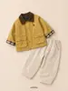 Conjunto de Ropa de Otoño para Niños 2026 Nuevo Elegante Ropa Infantil Temporada de Primavera y Otoño Chaqueta Moda para Bebés Conjunto de Dos Piezas Moderno