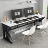 Mesa de estudo dupla estilo taiwanês para estudantes, mesa de computador, mesa de estudo simples para quarto, mesa de escritório moderna para casa