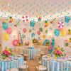 Amazon Banner de Cumpleaños Tema Playa de Verano Banners de Letras Coloridas Decoraciones Colgantes en Espiral Toppers para Pasteles