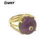 Wt-R603 Exportación Más Vendido Clásico Elegante Anillo Unisex Chapado en Oro de 18 Quilates con Joyería de Piedra Ópalo y Obsidiana