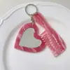 Chaveiro Espelho de Maquiagem com Lantejoulas Brilhantes Chaveiro de Carro Acessórios para Pendurar na Bolsa Acessórios DIY para Pendurar no Carro