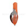 Cubiertos combinados multifuncionales para exteriores de acero inoxidable de fábrica, directos, para camping, plegables y desmontables, cuchillo, tenedor y cuchara