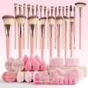 Conjunto de Ferramentas de Beleza Multi-Peça Transfronteiriço com 30 Peças: Pincéis de Maquiagem, Esponjas de Pó, Conjunto Grande para Lavagem Facial