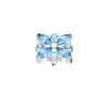 Accesorios de Pendientes de Zirconia con Incrustaciones de Cobre Transfronterizos Serie Azul Margarita Pequeña Mariposa Desmontables DIY Joyería para Perforaciones Accesorios