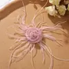 Atmósfera Perezosa de Otoño e Invierno Terciopelo Pluma Felpa Rosa Lazo para el Cabello DIY Tocado Broche Ropa Flor Accesorios