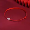 Tobillera de Cuerda Roja del Año Zodiacal para Mujer, Pulsera Trenzada Simple, Pulsera de Buena Suerte y Prosperidad, Tobillera con Cuentas de Buena Suerte para Hombre