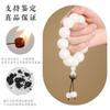 Pulsera Bodhi de Jade Blanco Natural Colgante de Loto Tallado Cuentas Redondas Círculo Único Alrededor del Dedo Cuentas Budistas Suaves Rosario de Mano