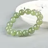 Pulseira Gelo Transparente de Jade Hetian Imitação com Toque Simples e Sofisticado, Pulseira de Contas Redondas em Vários Tamanhos, Presente Versátil para Mulheres, Atacado