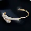 Pulsera Creativa de Cabeza de Leopardo Europea y Americana con Circonita Microincrustada de Metal, Accesorio Sexy y Elegante para Mujer