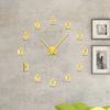 Reloj con marco creativo 3D y esfera, pegatinas de pared decorativas para sala de estar y dormitorio, reloj con espejo, moda sencilla