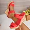 Pantuflas de Cuña para Mujer 2025 Verano Nuevo Exportación Europea y Americana Talla Grande Modernas y Cómodas Zapatos de Suela Gruesa Tacones Altos Venta al por Mayor
