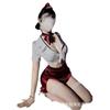 Noite para sexo profundo roupa íntima desejo puro aeromoça uniforme sexy profundo v-free terno pequeno peito tentação pijamas qqny