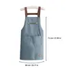 Nuevo Delantal de Algodón y Lino para Uso Doméstico, Adecuado para Mujeres en la Cocina, Estilo Fresco, Delgado y Transpirable Ropa de Trabajo, Delantal de Algodón y Lino E18