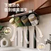 Portacepillos de Dientes Estilo Vintage, Estante Colgante para Espejo de Baño sin Taladro para Vaso de Enjuague Bucal y Almacenamiento de Cepillos de Dientes