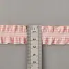 Encaje Cuadriculado de 2.5 cm con Volantes Banda Elástica con Pliegues Doble Cara Tela para Borde de Falda de Juguete Decoración de Sombrero