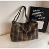 Bolsa de Grande Capacidade para Comércio Exterior Bolsa Feminina Nova Versátil Casual de Ombro/Axila Bolsa Xadrez Bolsa Tote para o Dia a Dia