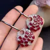 Venda Direta de Fábrica, Venda Quente Transfronteiriça Brincos de Rubi Envelhecido, Pedra Principal de Rubi Vermelho Sangue de Pombo 3X4Mm