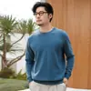 Suéter de cachemira, cachemira pura de cabra, nuevo estilo otoño/invierno, suéter de punto de cuello redondo moderno, casual, color liso, suéter de punto cálido