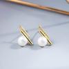 Brincos Suchuang S925 Prata Esterlina Pérola de Água Doce Zircônia para Mulheres, Brincos Personalizados com um Toque Sofisticado, Brincos Versáteis Dourados Novo Estilo