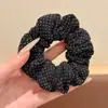Scrunchie de cetim plissado estilo coreano para mulheres, novo modelo 2026, alta elasticidade, prendedor de cabelo durável, faixa de cabelo, acessório de cabelo elástico