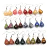 Suministro de puesto aretes de piedra natural ágata Ojo de Tigre aretes redondos gota de agua joyería de moda fabricantes mayoristas gota de agua yuan