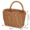 Cesta de Almacenamiento de Jengibre y Ajo de Rattan Imitación Cesta Colgante de Pared Vintage Cesta Pequeña Portátil para Flores Utensilios de Cocina Cesta Colgante Pared